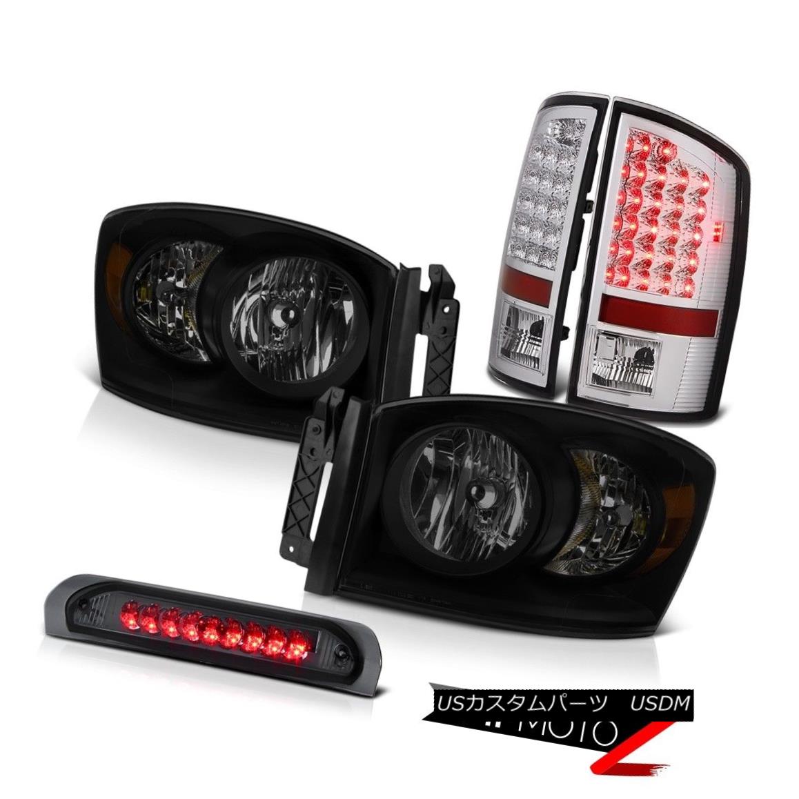 ヘッドライト 2006 Dodge Ram Dark Tinted Headlamps Smoked Third Brake Lamp Chrome Tail Lights 2006ダッジラムダークティンテッドヘッドランプスモークサードブレーキランプクロームテールライト 【並行輸入品】