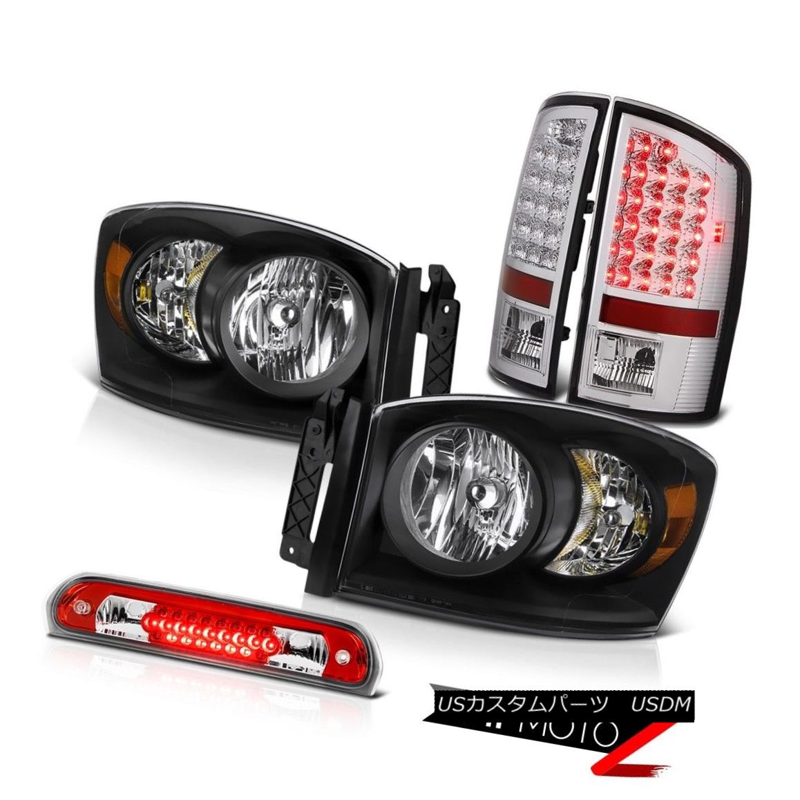ヘッドライト Black Headlights Assembly LED Brake Taillights High Stop Red 2007 2008 Ram V8 ブラックヘッドライトアセンブリLEDブレーキ灯台ハイストップレッド2007 2008 Ram V8 【並行輸入品】