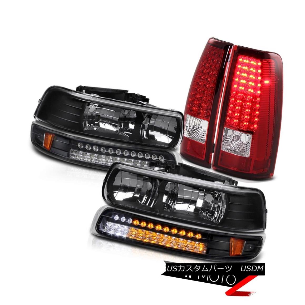 ヘッドライト 1999-2002 Silverado LS Base Black Red LED Rear Back Tail Light Headlight DRL SMD 1999-2002 Silverado LSベースブラックレッドLEDバックテールライトヘッドライトDRL SMD 【並行輸入品】