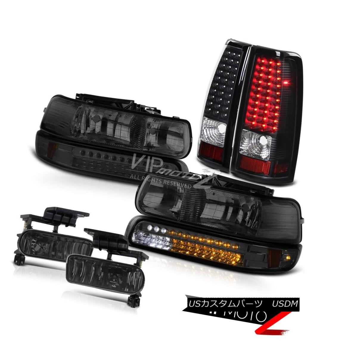 ヘッドライト 1999-02 Silverado 1500 2500 Smoke Headlamps DRL Tail Light Assembly LED Foglight 1999-02 Silverado 1500 2500スモークヘッドランプDRLテールライトアセンブリLEDフォグライト 【並行輸入品】