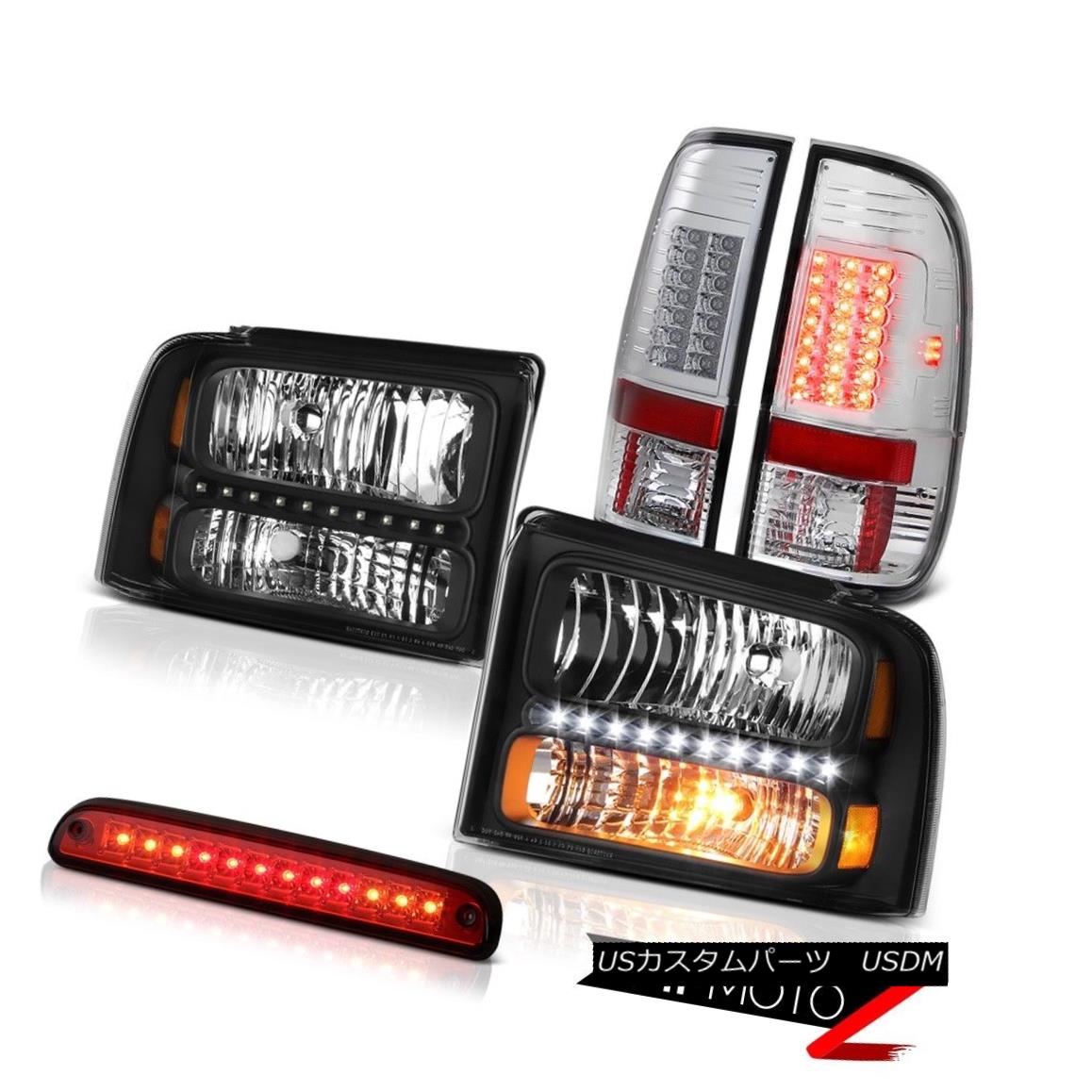 ヘッドライト 05 06 07 Ford F250 Beast Black Headlights Chrome Tail Lamps High Stop LED Red 05 06 07フォードF250ビーストブラックヘッドライトクロームテールランプハイストップLEDレッド 【並行輸入品】