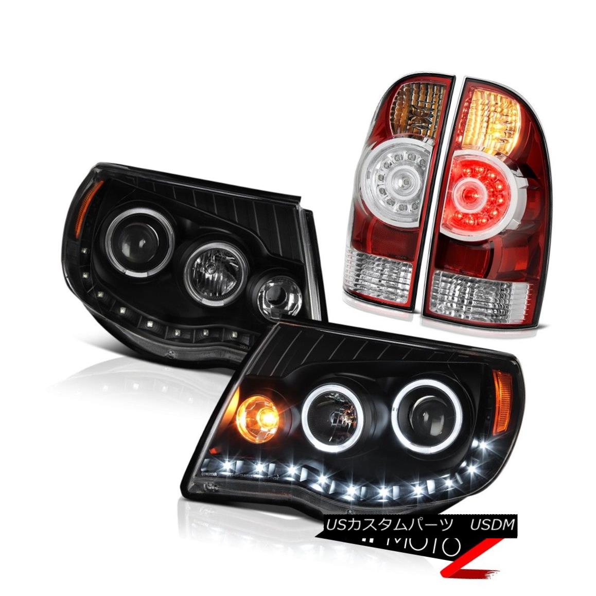 ヘッドライト 05-11 Tacoma Trd Sport Infinity Black Projector Headlamps Red Clear Tail Lights 05-11タコマTrdスポーツインフィニティブラックプロジェクターヘッドランプレッドクリアテールライト 【並行輸入品】