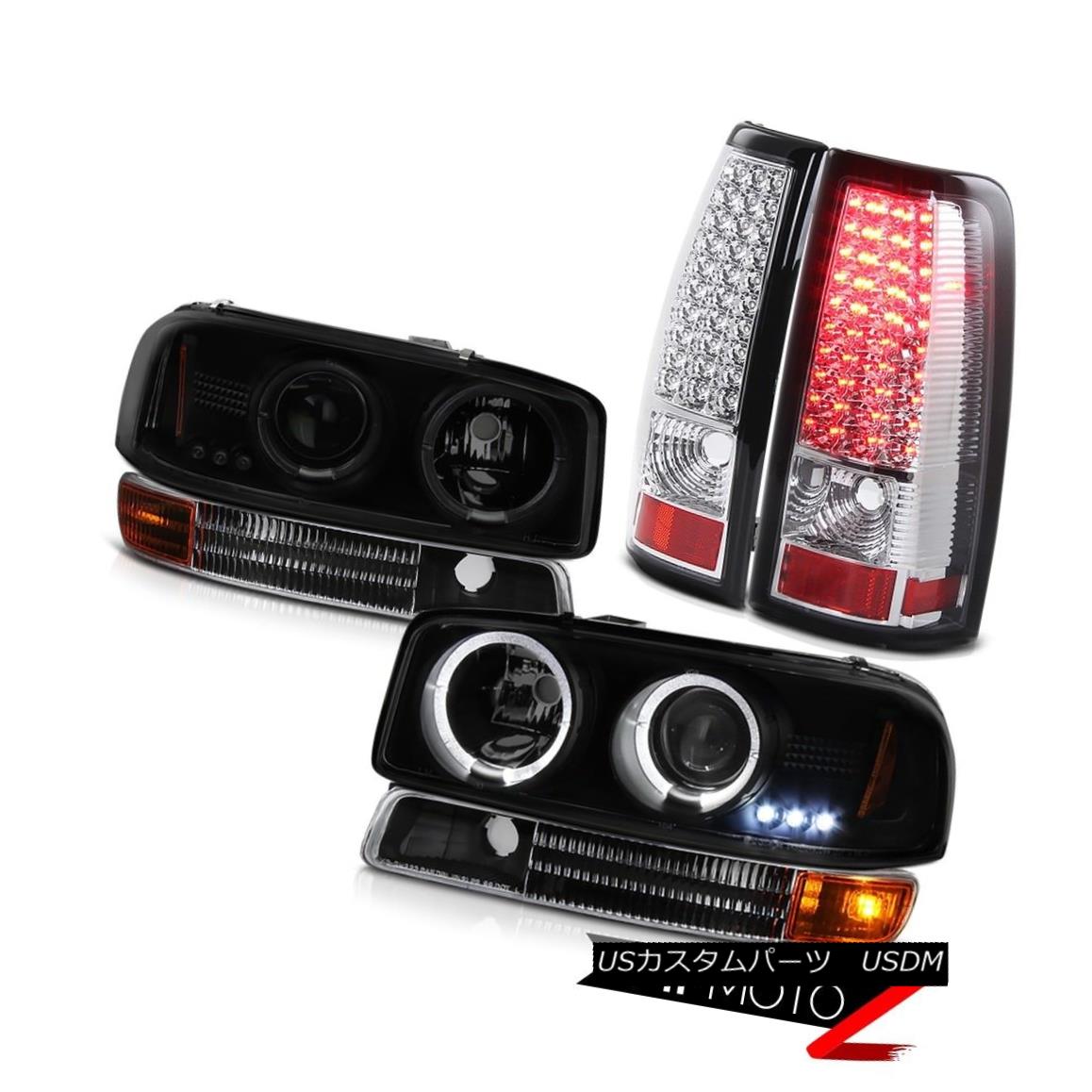 ヘッドライト 99-03 Sierra Z71 SMD DRL Headlamps Inky Black Bumper LED Bulb Brake Tail Lights 99-03 Sierra Z71 SMD DRLヘッドランプインキブラックバンパーLEDバルブブレーキテールライト 【並行輸入品】