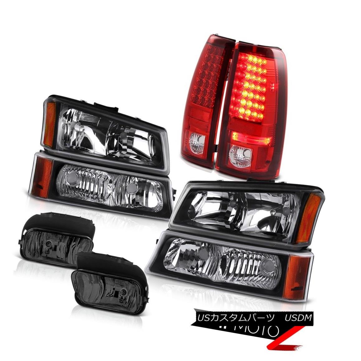 ヘッドライト 03-06 Silverado Crystal Black headlight Bumper Lamp LED Bulb Brake Taillight Fog 03-06シルバラードクリスタルブラックヘッドライトバンパーランプLEDバルブブレーキテールライトフォグ 【並行輸入品】