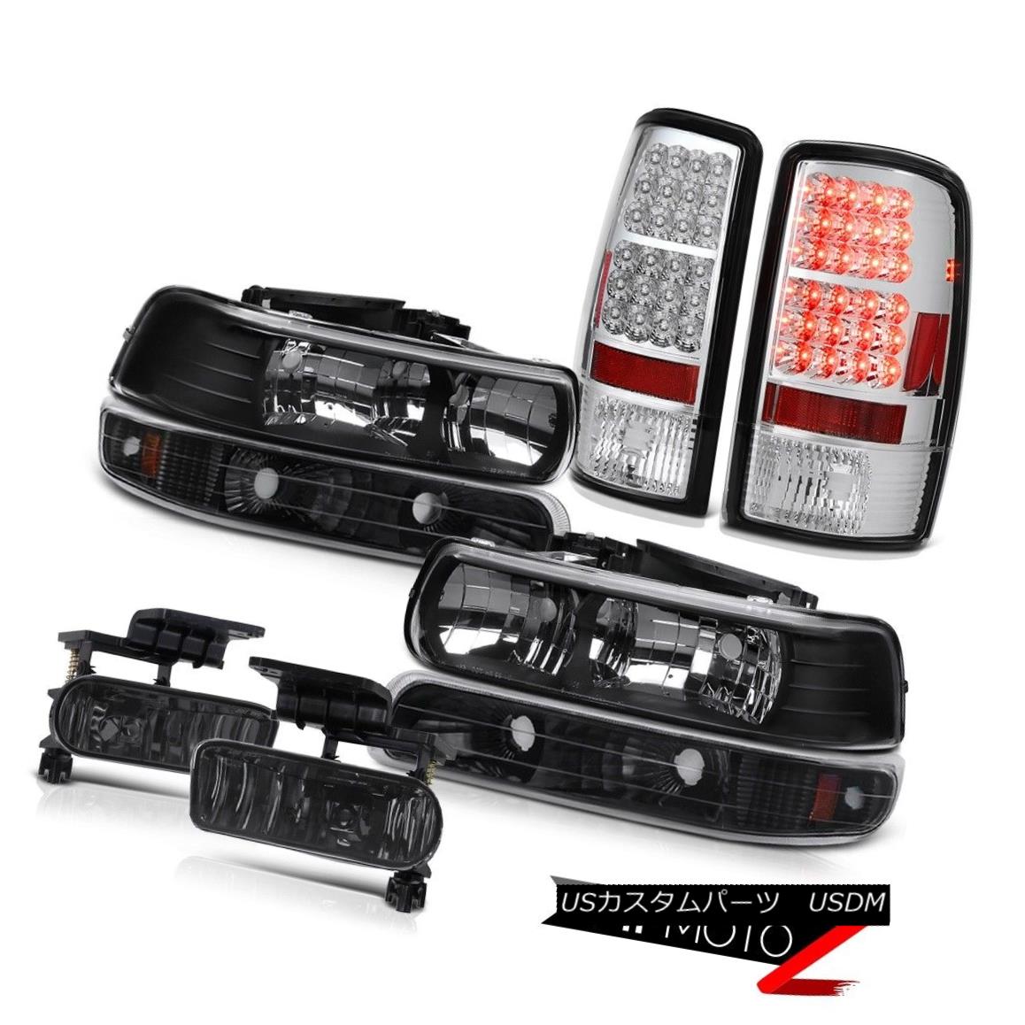 ヘッドライト Matte Black Headlight Park Bright LED Tail Lights Bumper Fog 00-06 Suburban 5.3L マットブラックヘッドライトパークブライトLEDテールライトバンパーフォグ00-06郊外5.3L 【並行輸入品】