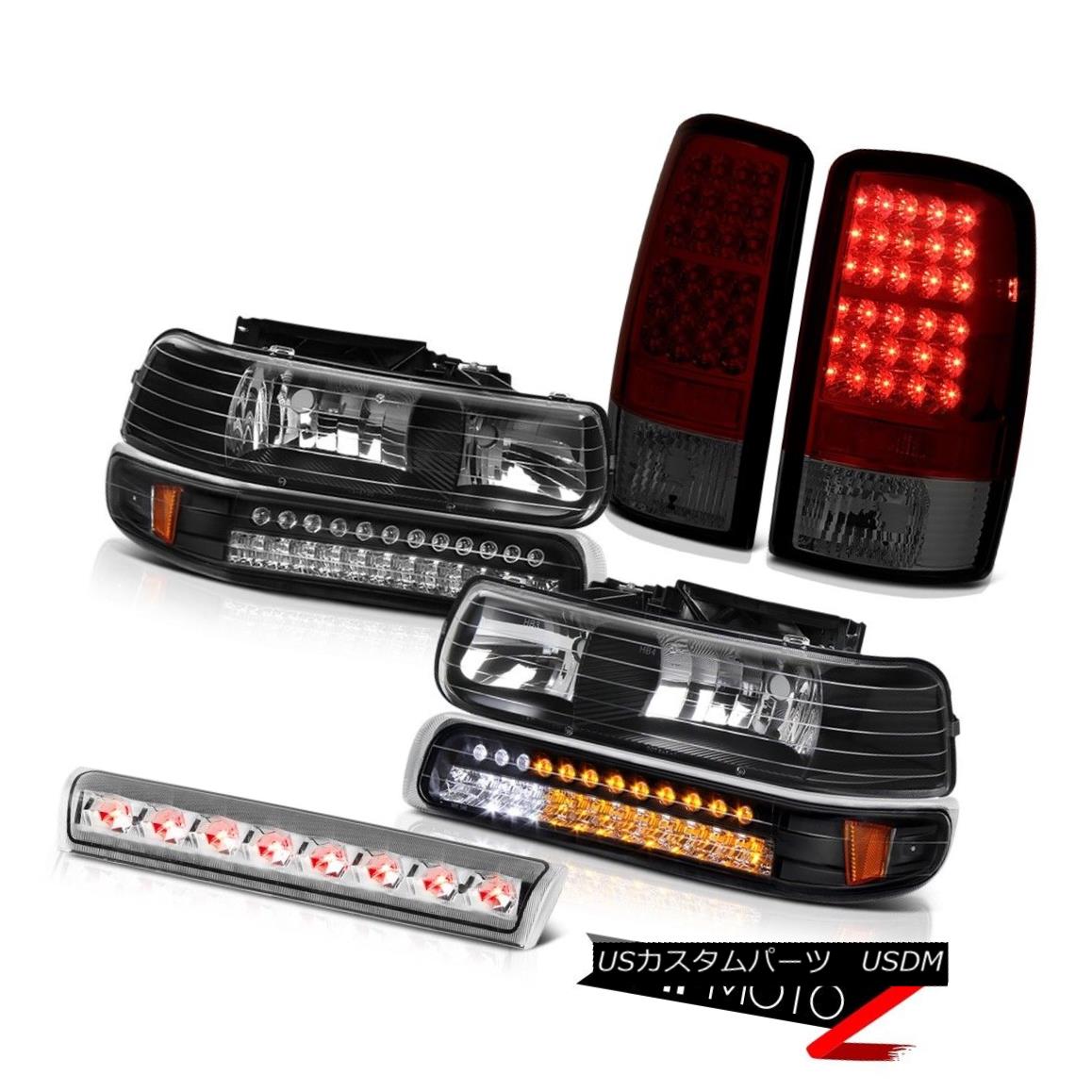 ヘッドライト 2000-2006 Suburban 5.7L Black LED Parking Headlights Dark RED Tail Lights Roof 2000-2006郊外5.7LブラックLEDパーキングヘッドライトダークREDテールライトルーフ 【並行輸入品】