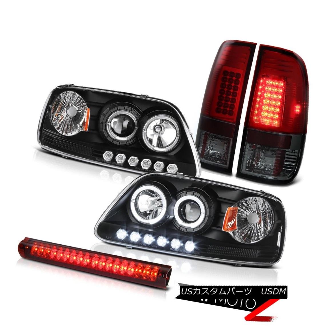 ヘッドライト LED Angel Eye Projector Headlight 97-03 F150 XLT Dark RED Tail Lights Brake Lamp LEDエンジェルアイプロジェクターヘッドライト97-03 F150 XLTダークレッドテールライトブレーキランプ 【並行輸入品】