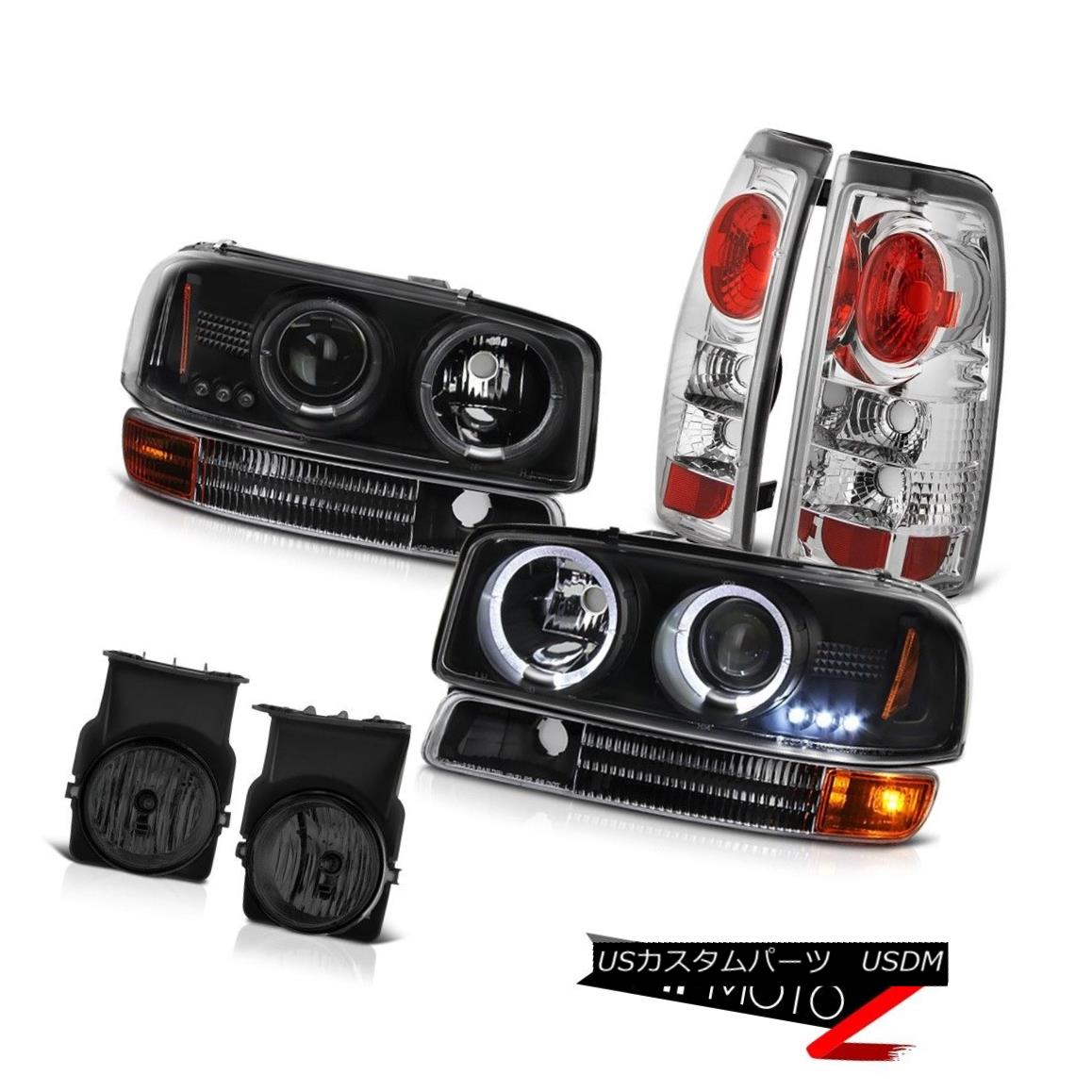ヘッドライト 2X Halo LED Headlamp Black Bumper Signal Brake TailLamp Foglight 2003 Sierra SLT 2X Halo LEDヘッドランプブラックバンパー信号ブレーキTailLamp Foglight 2003 Sierra SLT 【並行輸入品】