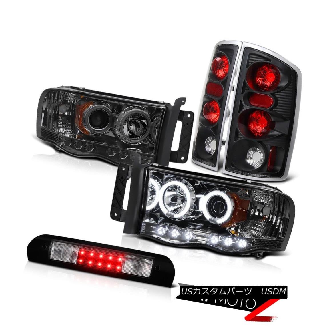 ヘッドライト Quality CCFL Angel Eye Headlights Rear Black Taillamps Roof Stop LED 02-05 Ram 品質CCFLエンジェルアイヘッドライトリアブラックタイヤランプルーフストップLED 02-05 Ram 【並行輸入品】