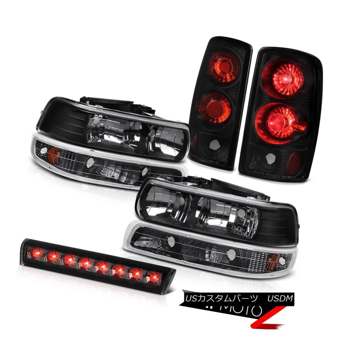 ヘッドライト 00-06 Suburban 6.0L Inky Black Headlights Turn Tail Brake Lamps Tinted 3rd LED 00-06郊外6.0Lインキブラックヘッドライトターンテールブレーキランプ淡色3番目のLED 【並行輸入品】