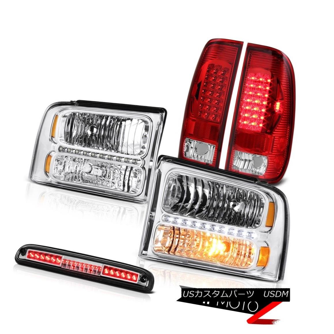 ヘッドライト 2005-2007 F350 Turbo Diesel Clear Headlights LED Brake Taillights Euro Third 2005年?2007年F350ターボディーゼルクリアヘッドライトLEDブレーキテールライトユーロサード 【並行輸入品】