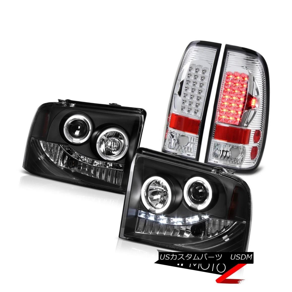 ヘッドライト Black Halo Projector Headlight BRIGHTEST LED Tail Lights Ford F350 Lariat 05-07 ブラックハロープロジェクターヘッドライトBRIGHTEST LEDテールライトFord F350 Lariat 05-07 【並行輸入品】