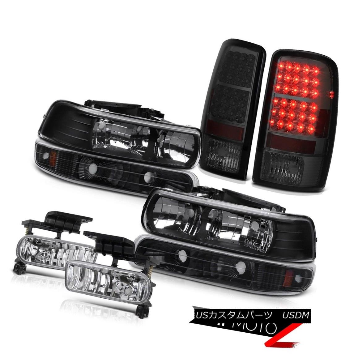 ヘッドライト Left Right Headlights Black Parking Smoke LED Brake Fog 2000-2006 Suburban 8.1L 左の右のヘッドライトブラック駐車場煙LEDブレーキ霧2000-2006郊外8.1L 【並行輸入品】