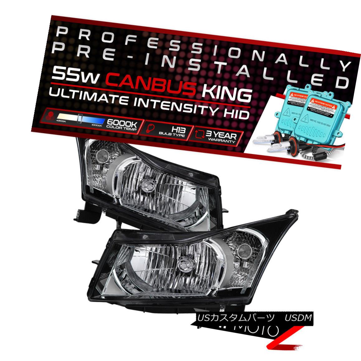 ヘッドライト [55W HID Low Beam] 11-15 Chevy Cruze Replacement Headlight Assembly Left+Right [55W HIDロービーム] 11-15シボレークルーズ交換ヘッドライトアセンブリ左+右 【並行輸入品】