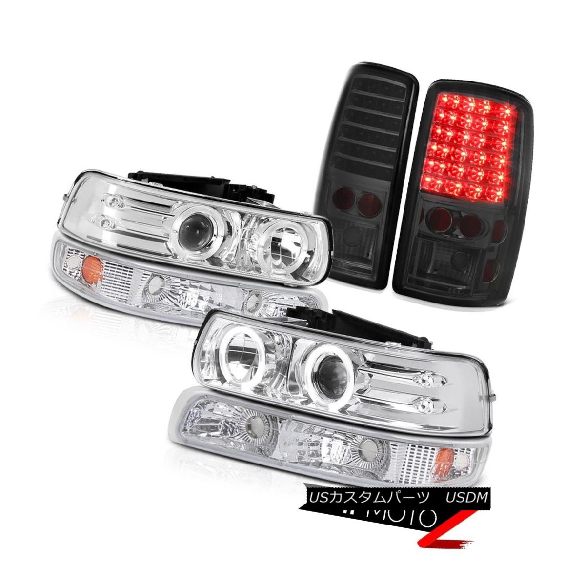 ヘッドライト 00-06 Suburban 8.1L Euro Halo LED Headlights Chrome Bumper Smoke Taillights 00-06郊外8.1LユーロHalo LEDヘッドライトクロムバンパー煙葉っぱ 【並行輸入品】