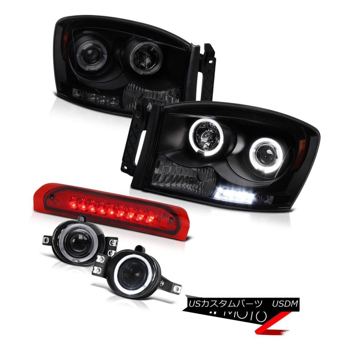 ライト ランプ メーカー直売 Fog Projector Red Lamps Brake Mount Top Headlight Led Halo Smoke 4x4 2500 Ram 06 ヘッドライト 06 4x4スモークハローledヘッドライトトップマウントブレーキランプレッドプロジェクターフォグ 2500 Ram