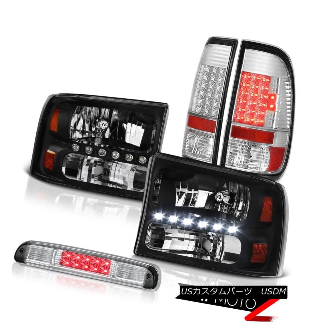 ヘッドライト Black Headlamps BRIGHTEST LED Tail Lights Chrome 3rd Brake 1999-2004 F250 FX4 ブラックヘッドランプBRIGHTEST LEDテールライトクローム第3ブレーキ1999-2004 F250 FX4 【並行輸入品】