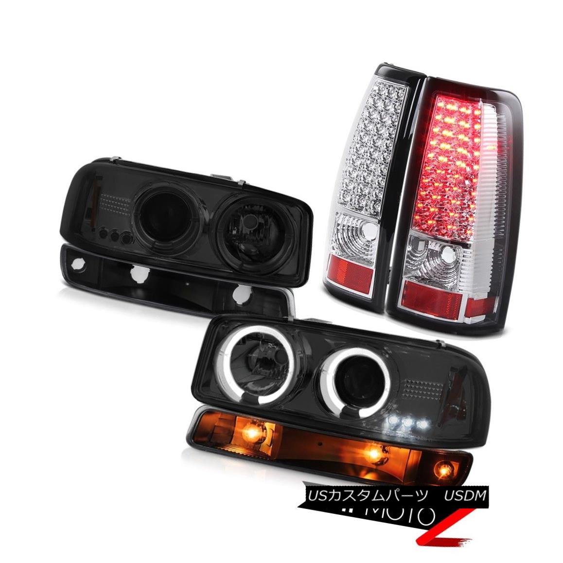 ヘッドライト 1999-2002 Sierra 3500HD Euro chrome led tail lights black bumper lamp headlamps 1999-2002シエラ3500HDユーロクロームLEDテールライトブラックバンパーランプヘッドライト 【並行輸入品】