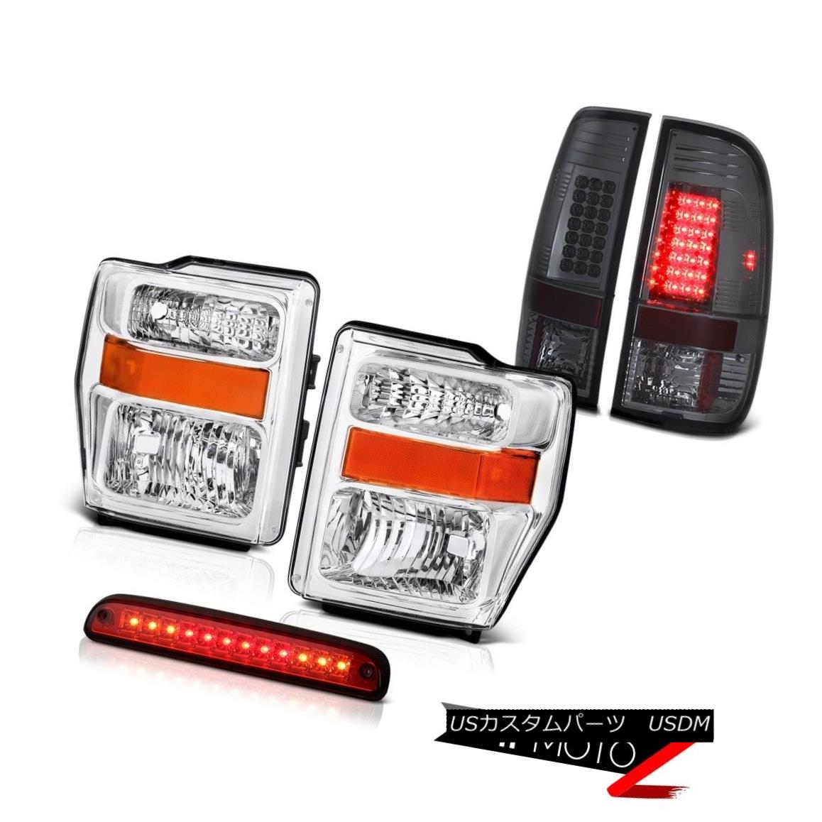 ヘッドライト Pair Chrome Headlight Third Brake Cargo LED Bulbs Tail Light 2008-2010 F350 6.8L ペアクロームヘッドライト第三ブレーキカーゴLED電球テールライト2008-2010 F350 6.8L 【並行輸入品】