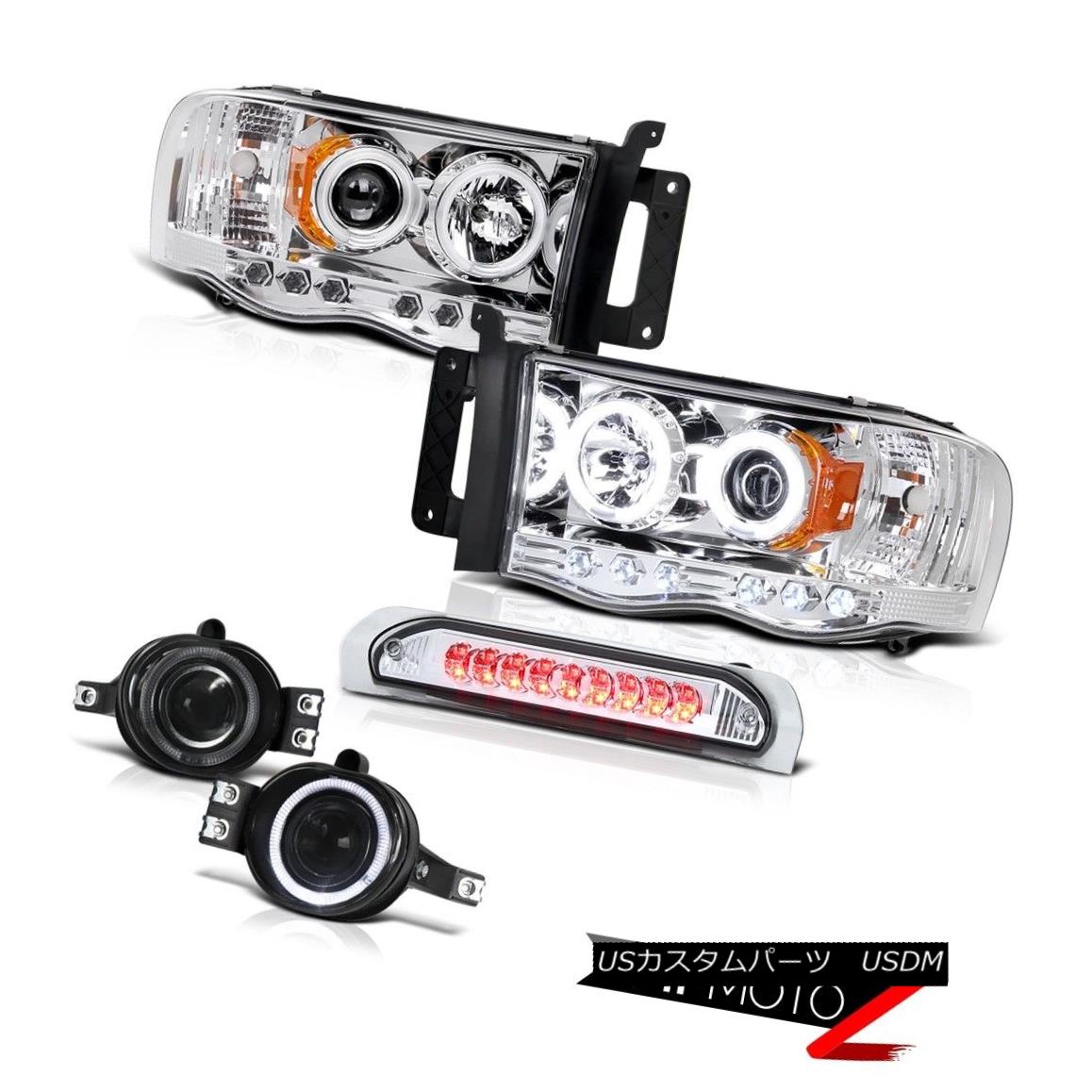 ヘッドライト >^CCFL^< HaLo Projector Headlight+3rd Brake+Chrome LED Taillight Dodge RAM 02-05 CCFL ^＆lt; ハロプロジェクターヘッドライト+第3ブレーキ+クロームLEDテールライトドッジRAM 02-05 【並行輸入品】