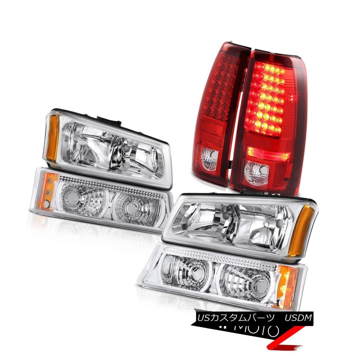 ヘッドライト Chrome Front Headlights Euro Bumper Lamp Brake Taillights 03-06 Silverado 3500HD クロームフロントヘッドライトユーロバンパーランプブレーキテールライト03-06シルバラード3500HD 【並行輸入品】