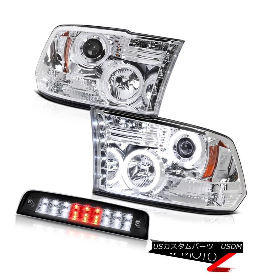 ヘッドライト 2009-2018 Ram 1500 6.7L Black Third Brake Lamp Euro Chrome Projector Headlights 2009-2018ラム1500 6.7Lブラック第3ブレーキランプユーロクロームプロジェクターヘッドライト 【並行輸入品】
