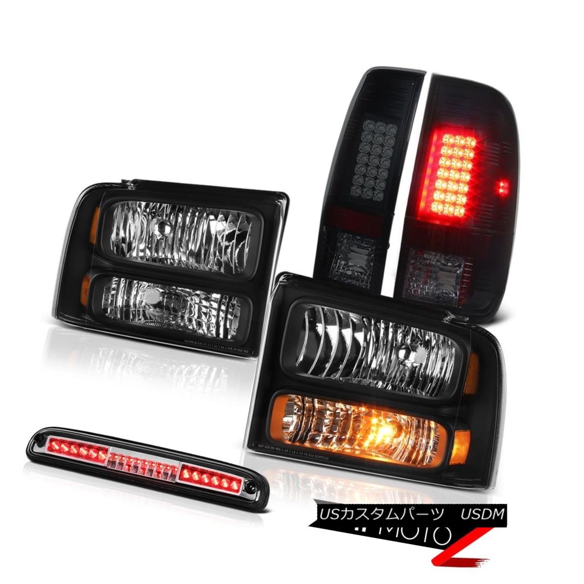 ヘッドライト 2005-2007 F250 F350 Inky Black Headlights Rear Brake Tail Light LED Third Chrome 2005-2007 F250 F350 Inky BlackヘッドライトリアブレーキテールライトLED Third Chrome 【並行輸入品】
