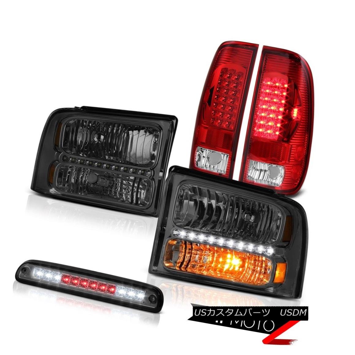 ヘッドライト 05-07 F350 Amarillo Left Right Smoke Headlights Chrome LED Taillights 3rd Brake 05-07 F350アマリロ左右スモークヘッドライトクロームLEDテールライト第3ブレーキ 【並行輸入品】