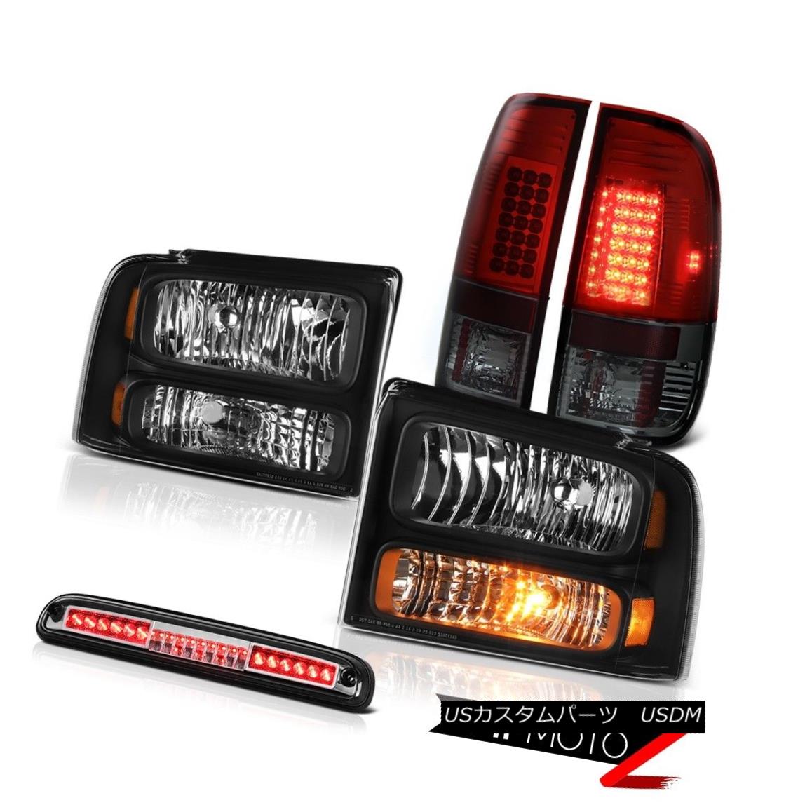 ヘッドライト 05-07 F350 6.0L Beast Black Headlights SMD Rear Tail Lamps 3rd Brake Chrome LED 05-07 F350 6.0LビーストブラックヘッドライトSMDリアテールランプ第3ブレーキクロームLED 【並行輸入品】