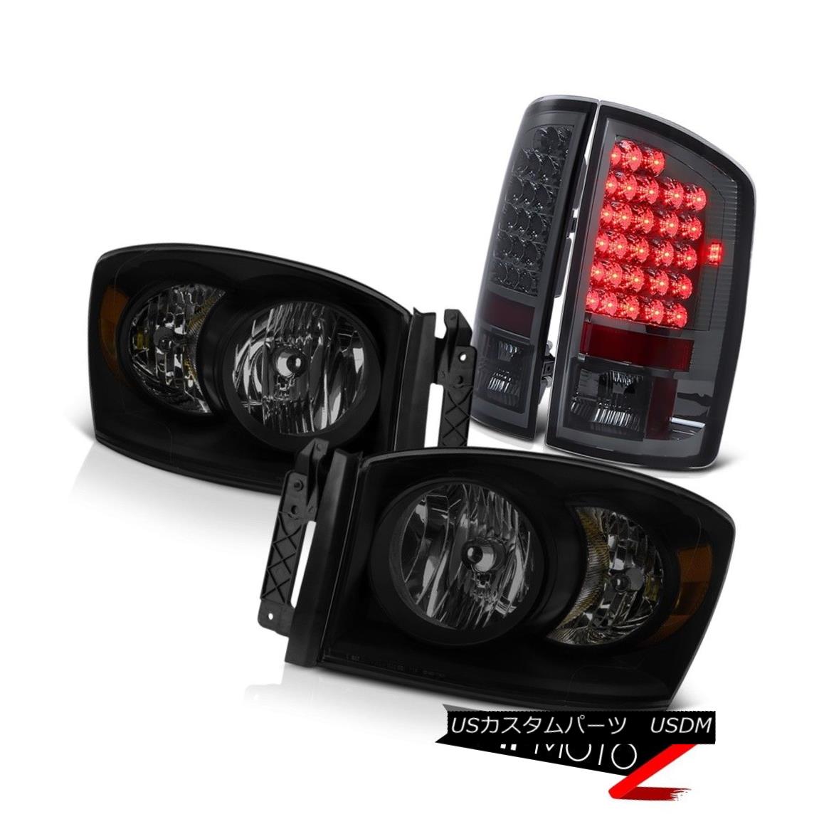 ヘッドライト 2007-2009 Dodge Ram 3500 5.7L Darkest Smoke Headlamps Graphite Tail Brake Lights 2007-2009ダッジラム3500 5.7Lダークスモークスモークヘッドランプグラファイトテールブレーキライト 【並行輸入品】