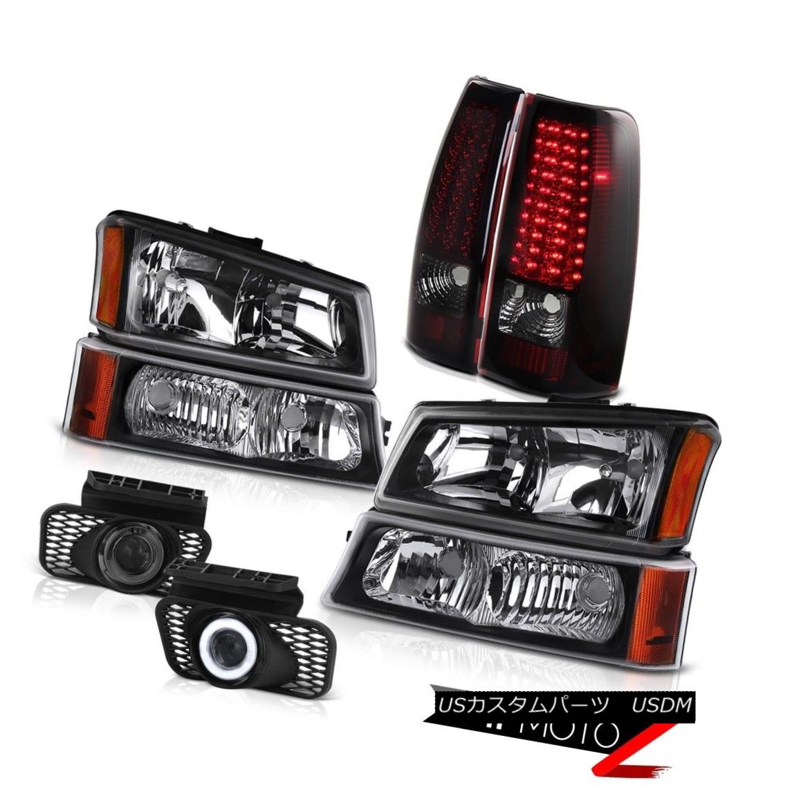 ヘッドライト Black Headlights Parking Lamp LED Tail Lights Projector Fog 03-06 Silverado 6.0L ブラックヘッドライトパーキングランプLEDテールライトプロジェクターフォグ03-06 Silverado 6.0L 【並行輸入品】