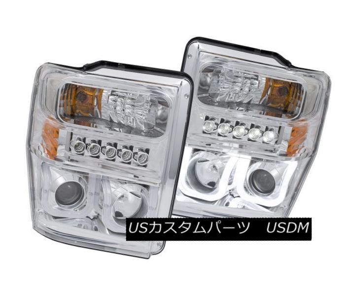 ヘッドライト Anzo 111306 Set of 2 Chrome U-Bar Projector Headlights for 08-10 Ford Super Duty Anzo 111306 08-10 Ford Super Duty用クロムU-Barプロジェクターヘッドライトセット 【並行輸入品】