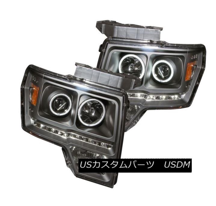 ヘッドライト ANZO 111298 Set of 2 Black LED/CCFL Halo Projectjor Headlights for Ford F-150 ANZO 111298フォードF-150用2個のブラックLED / CCFLハロープロジェクトヘッドライトセット 【並行輸入品】