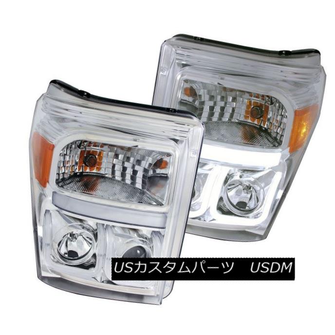 ヘッドライト ANZO 111291 Set of 2 Chrome U-Bar Style Projector Headlights for Ford Super Duty ANZO 111291フォードスーパーデューティー用クロームUバースタイルプロジェクターヘッドライトセット 【並行輸入品】
