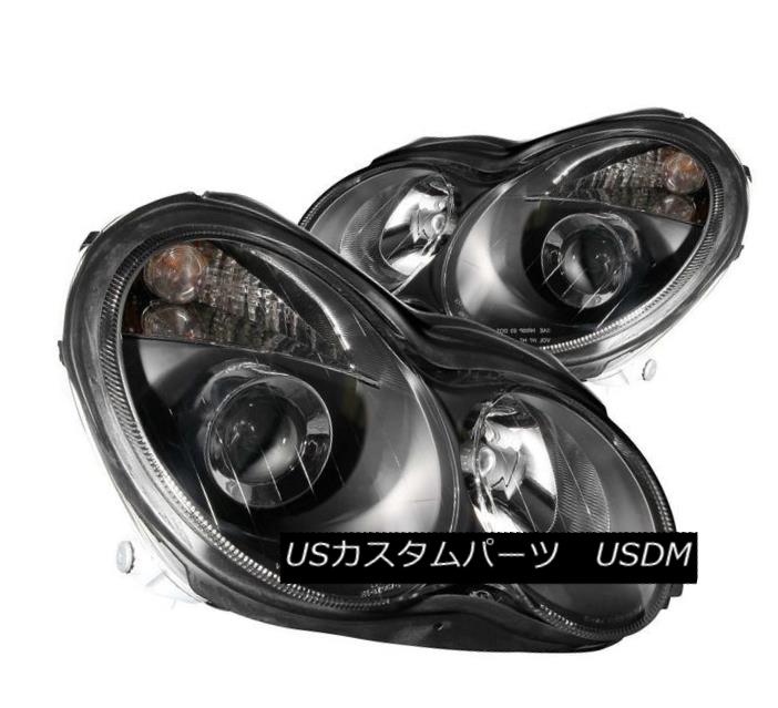 ヘッドライト ANZO 121079 Set of 2 Black Projector Headlights for 00-07 Mercedes-Benz C-Class ANZO 121079 00-07メルセデスベンツCクラス用2台の黒プロジェクターヘッドライトセット 【並行輸入品】