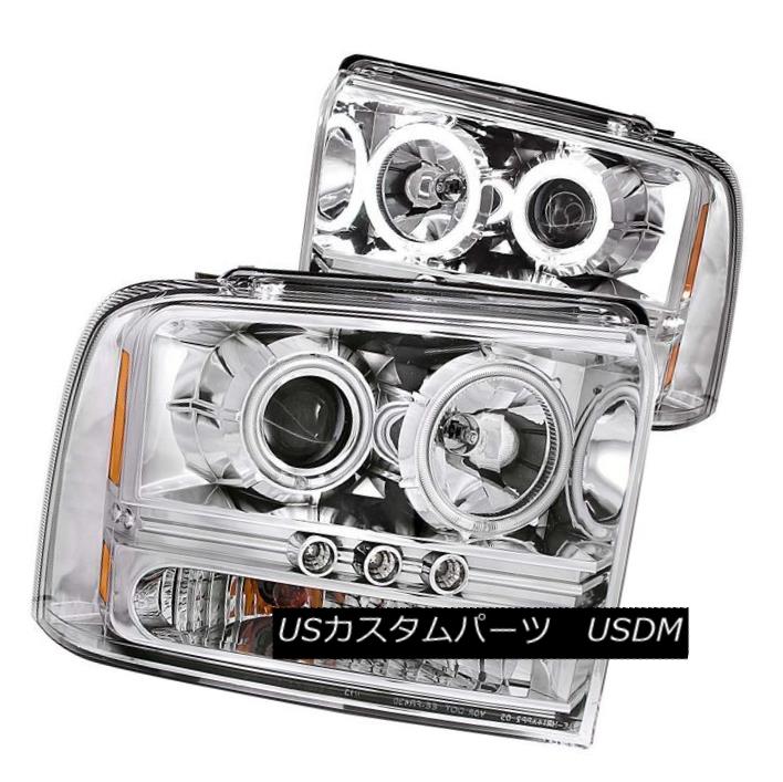 ヘッドライト ANZO 111118 Set of 2 Chrome CCFL Halo Projector Headlights for F-250 Super Duty ANZO 111118 F-250 Super Duty用クロームCCFLハロープロジェクターヘッドライト2セット 【並行輸入品】