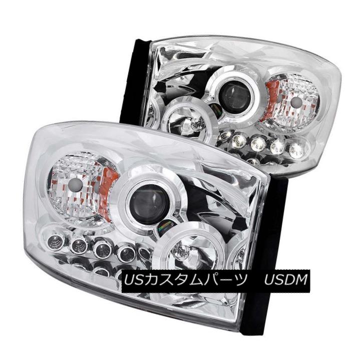 ヘッドライト ANZO 111210 Set of 2 Chrome Halo Projector Headlights for Ram 1500/2500/3500 ANZO 111210 Ram 1500/2500/3500用クロームハロープロジェクターヘッドライトセット 【並行輸入品】