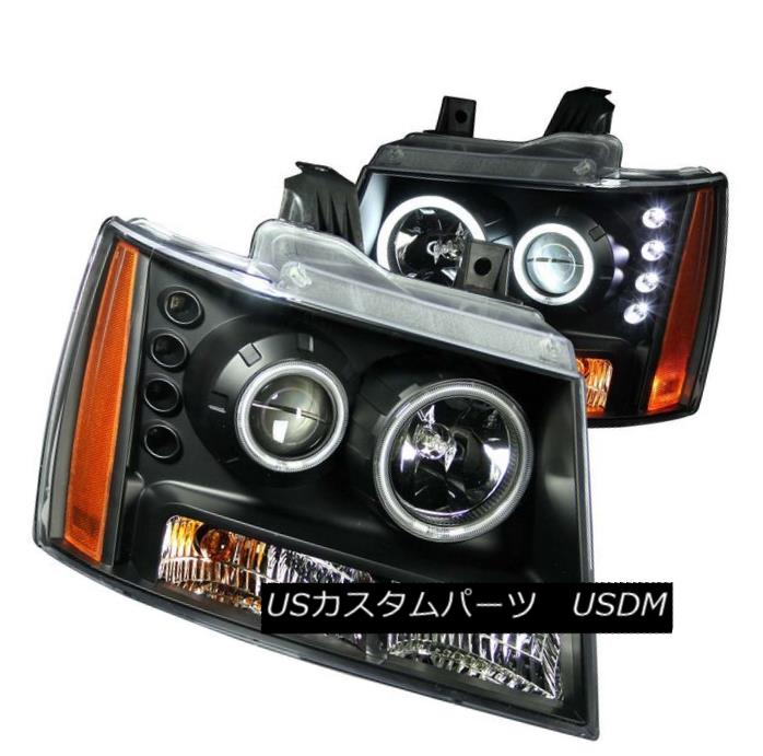 ヘッドライト ANZO 111109 Set of 2 Black CCFL Halo Projector Headlights for Suburban/Tahoe ANZO 111109郊外/タホ用の黒色CCFLハロープロジェクターヘッドライト2個のセット 【並行輸入品】