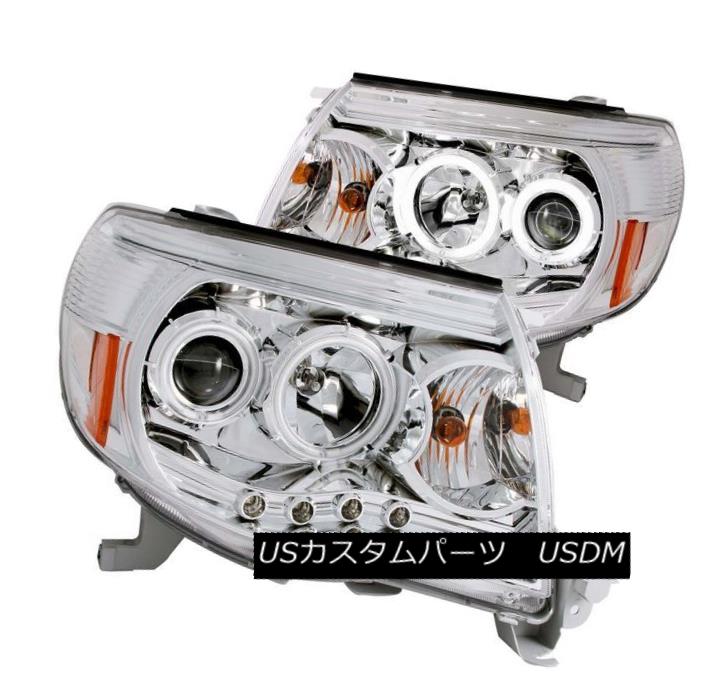 ヘッドライト ANZO 121281 Set of 2 Chrome CCFL Halo Projector Headlights for 05-11 Tacoma ANZO 121281 05-11タコマ用クロームCCFLハロープロジェクターヘッドライトのセット 【並行輸入品】