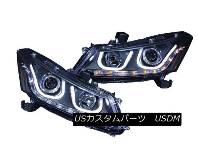 ヘッドライト ANZO 121483 Set of 2 Black U-Bar Style Projector Headlights for 08-12 Accord ANZO 121483 08-12アコードの2つのブラックUバースタイルのプロジェクターヘッドライトのセット 【並行輸入品】