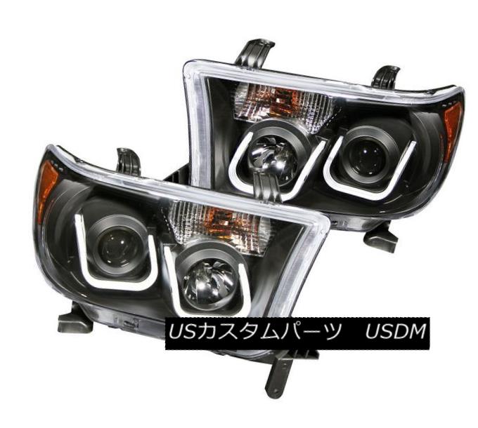 ヘッドライト ANZO 111294 Set of 2 Black U-Bar Style Projector Headlights for Tundra/Sequoia ANZO 111294ツンドラ/セコイア用ブラックUバースタイルのプロジェクターヘッドライト2個セット 【並行輸入品】
