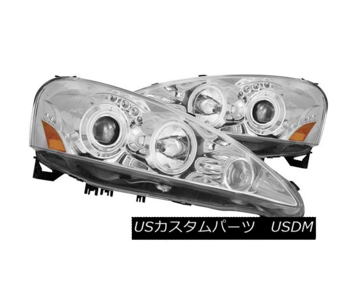 ヘッドライト ANZO 121196 Set of 2 Chrome CCFL Halo Projector Headlights for 05-06 Acura RSX ANZO 121196 05-06用クロームCCFLハロープロジェクターヘッドライトのセットアキュラRSX 【並行輸入品】