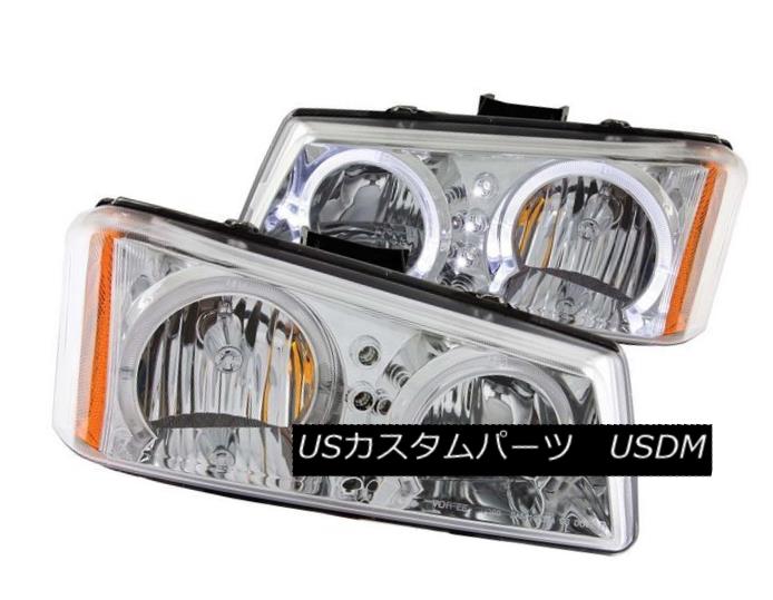 ヘッドライト ANZO 111211 Pair Chrome Dual Halo Projector Headlights for Silverado/Avalanche ANZO 111211 Silverado / Aval用ペアクロームデュアルヘイロープロジェクターヘッドライト anche 【並行輸入品】