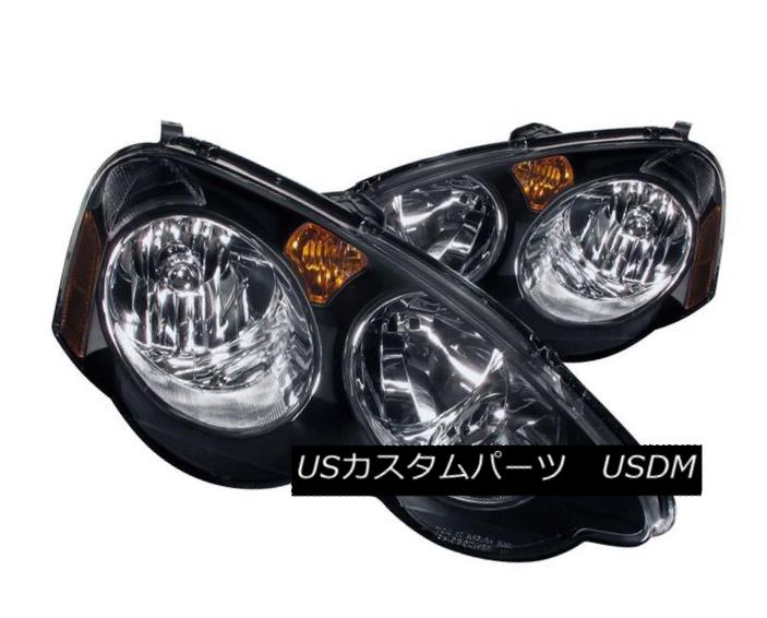 ヘッドライト ANZO 121209 Set of 2 Black Crystal Headlights for 2002-2004 Acura RSX ANZO 121209 2002-2004用の2つの黒いクリスタルヘッドライトのセットAcura RSX 【並行輸入品】