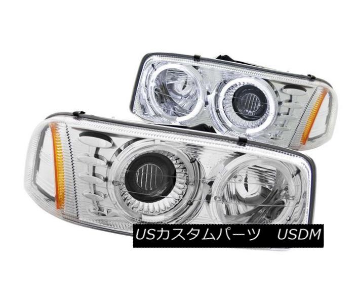 ヘッドライト ANZO 111191 Set of 2 Chrome Halo Projector Headlights for GMC Sierra/Yukon ANZO 111191 GMC Sierra / Yukon用クロームハロープロジェクターヘッドライトセット 【並行輸入品】