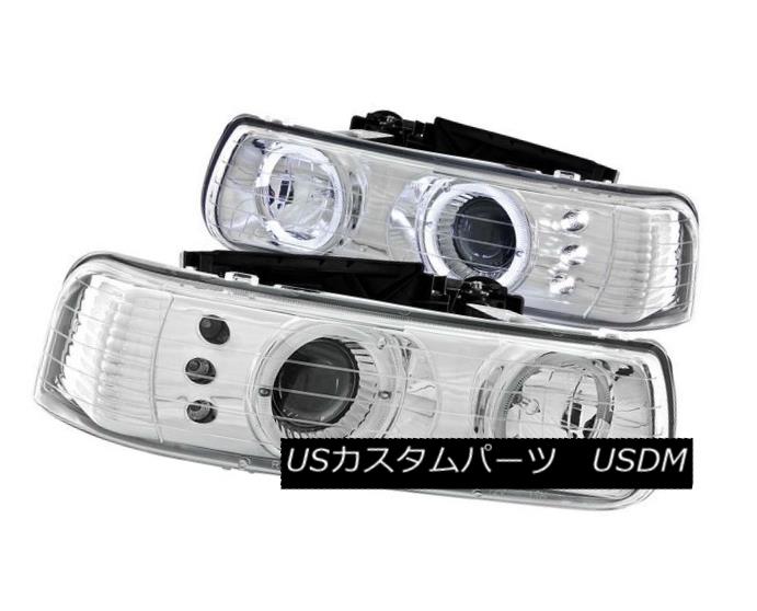 ヘッドライト ANZO 111190 Set of 2 Chrome Halo Projector Headlights for Silverado/Suburban ANZO 111190 Silverado / Subu rban用クロームハロープロジェクターヘッドライト2個セット 【並行輸入品】