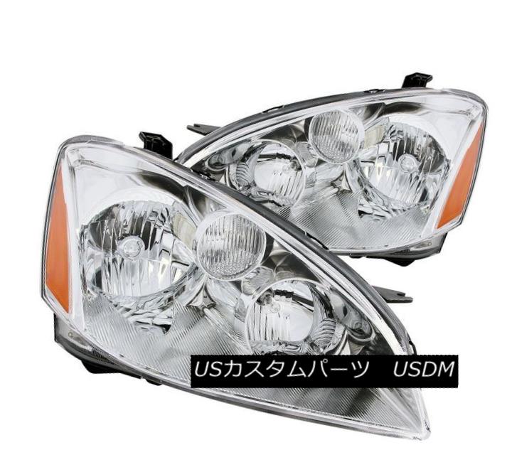 ヘッドライト ANZO 121259 Set of 2 Chrome Crystal Headlights for 2002-2004 Nissan Altima ANZO 121259 2002-2004用2色クリスタルヘッドライトセットNissan Altima 【並行輸入品】