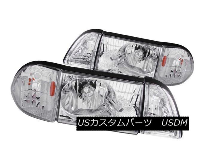 ヘッドライト ANZO 121195 Set of 2 Chrome Headlights w/Corner & Parking Light for Mustang ANZO 121195 2つのクロームヘッドライト（Corner＆amp; ムスタングの駐車ライト 【並行輸入品】