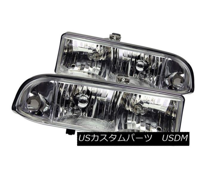 ヘッドライト ANZO 111014 Set of 2 Chrome Crystal Headlights for 98-04 Chevrolet S10/Blazer ANZO 111014 98-04シボレーS10 /ブレイザー用クロームクリスタルヘッドライト2個セット 【並行輸入品】