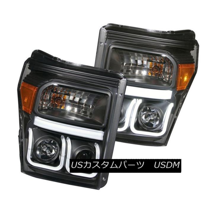 ヘッドライト ANZO 111292 Set of 2 Black U-Bar Style Projector Headlights for Ford Super Duty ANZO 111292フォードスーパーデューティー用の2つのブラックUバースタイルプロジェクターヘッドライトセット 【並行輸入品】